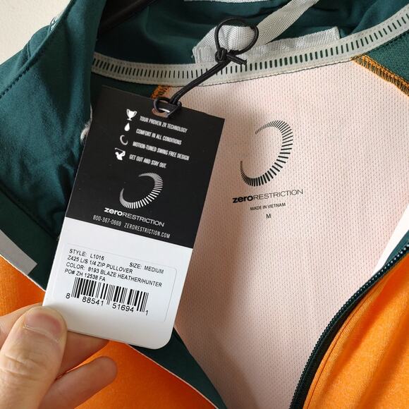 new Zero Restriction Z425 1/4 Zip Pullover activewear NwD size medium - Picture 5 of 7